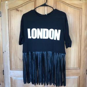 Printed fringed Zara top